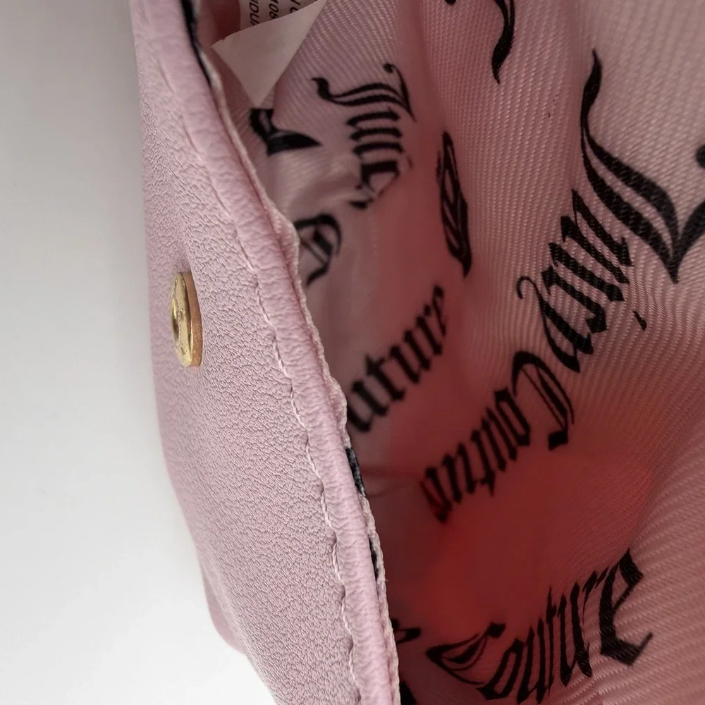 NWT Juicy Couture Queen Couture Velour Satchel Bag Charm Y2K Light Pink